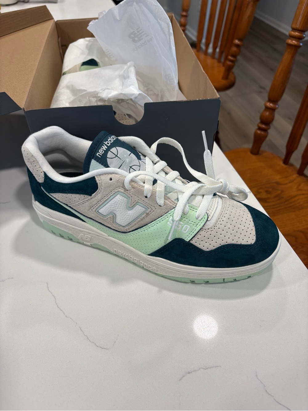 New Balance MENS Sneakers in Teal, Mint & Light Gray